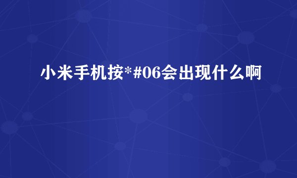 小米手机按*#06会出现什么啊