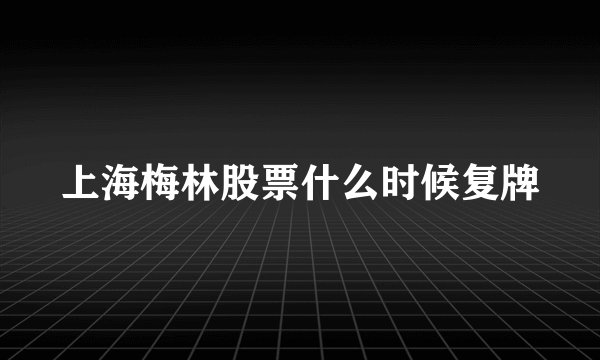 上海梅林股票什么时候复牌