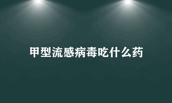 甲型流感病毒吃什么药