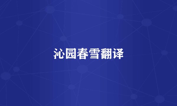 沁园春雪翻译