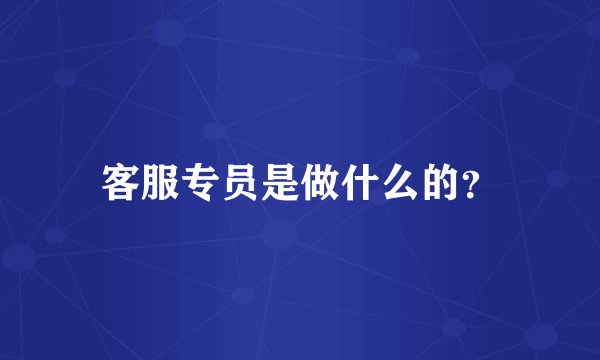 客服专员是做什么的？