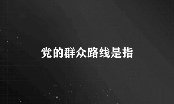 党的群众路线是指