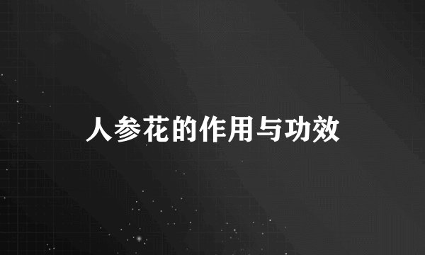 人参花的作用与功效