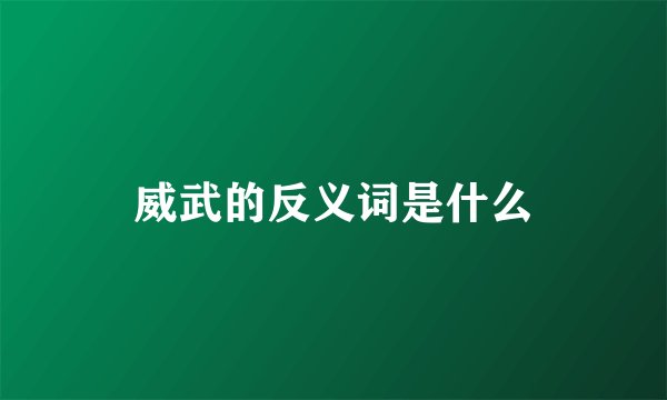 威武的反义词是什么