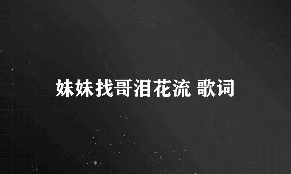 妹妹找哥泪花流 歌词