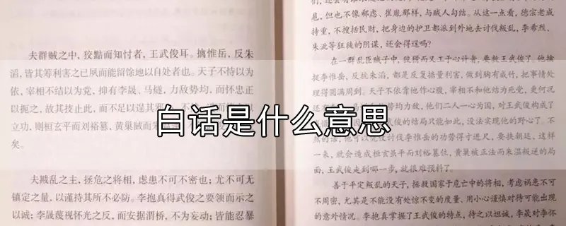 白话是什么意思