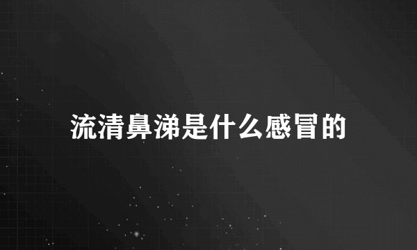 流清鼻涕是什么感冒的