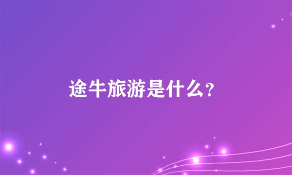 途牛旅游是什么？