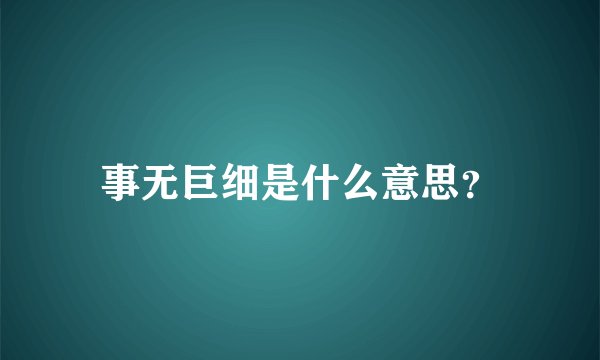 事无巨细是什么意思？