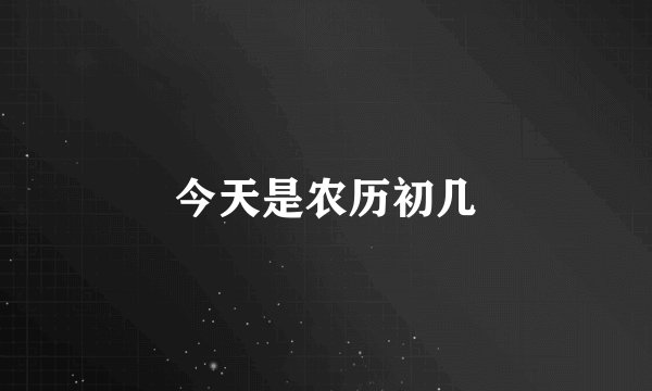 今天是农历初几