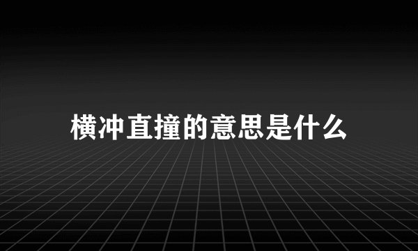 横冲直撞的意思是什么