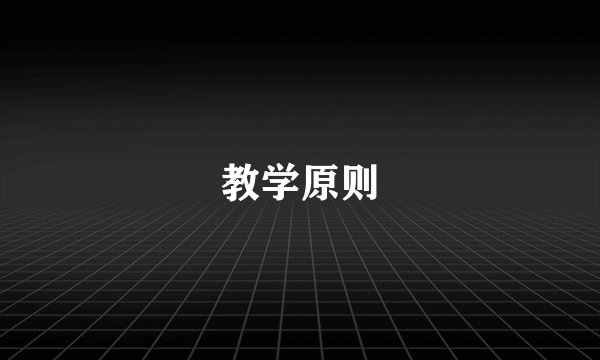 教学原则