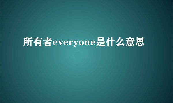 所有者everyone是什么意思