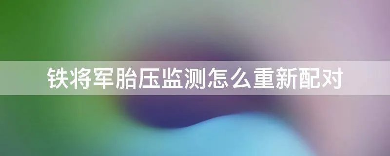 铁将军胎压监测怎么重新配对