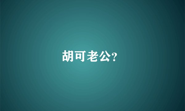 胡可老公？