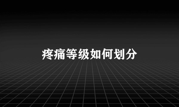 疼痛等级如何划分