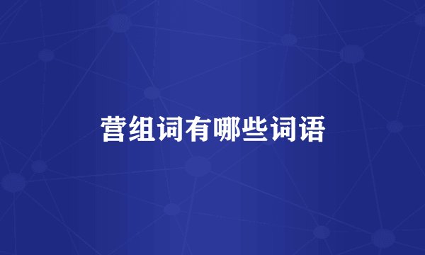 营组词有哪些词语