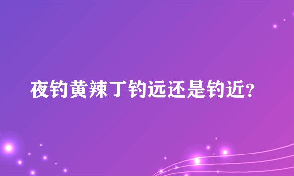 夜钓黄辣丁钓远还是钓近？