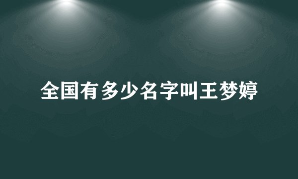 全国有多少名字叫王梦婷