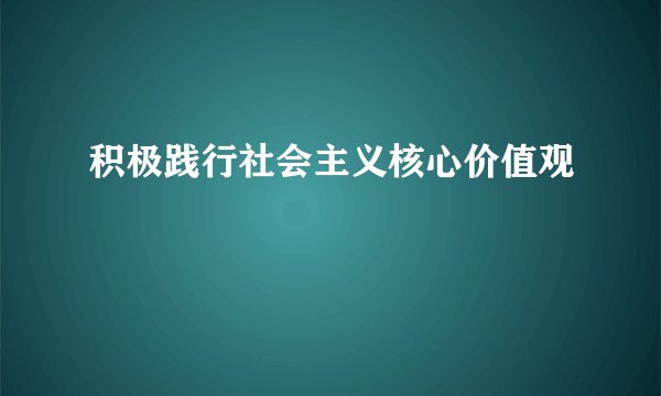 积极践行社会主义核心价值观