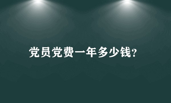 党员党费一年多少钱？