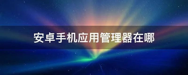 安卓手机应用管理器在哪