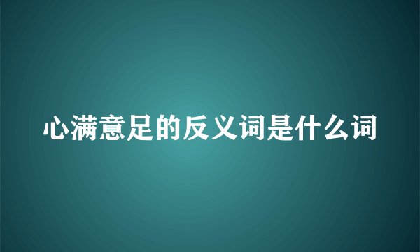 心满意足的反义词是什么词