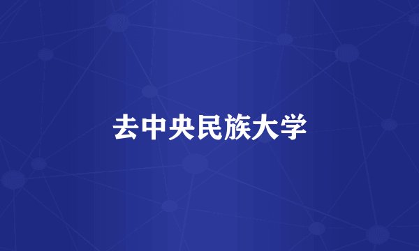 去中央民族大学