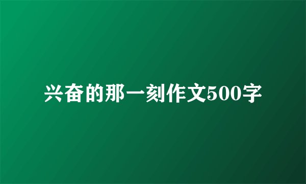 兴奋的那一刻作文500字