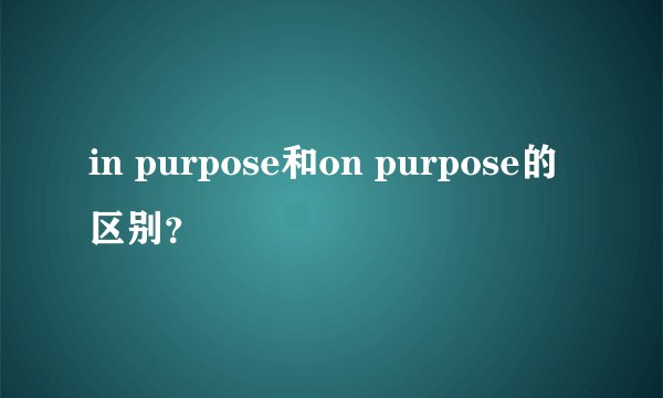in purpose和on purpose的区别？