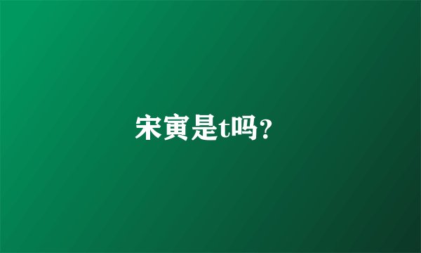 宋寅是t吗？
