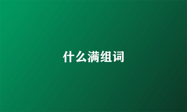 什么满组词