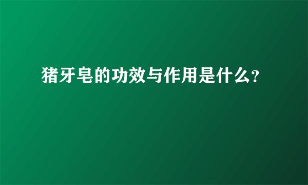 猪牙皂的功效与作用是什么？