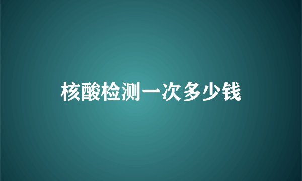 核酸检测一次多少钱