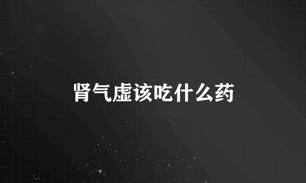 肾气虚该吃什么药