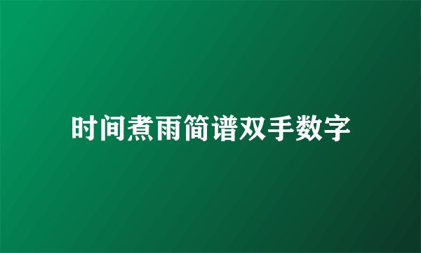 时间煮雨简谱双手数字