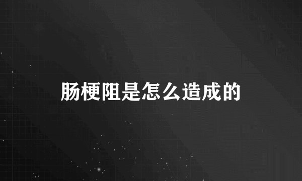 肠梗阻是怎么造成的