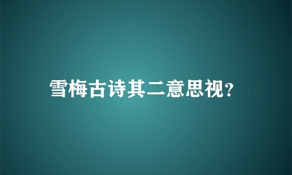 雪梅古诗其二意思视？