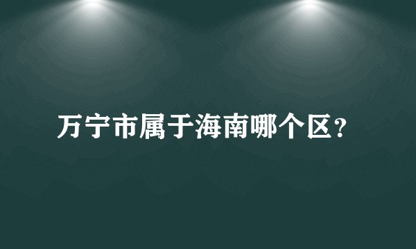 万宁市属于海南哪个区？