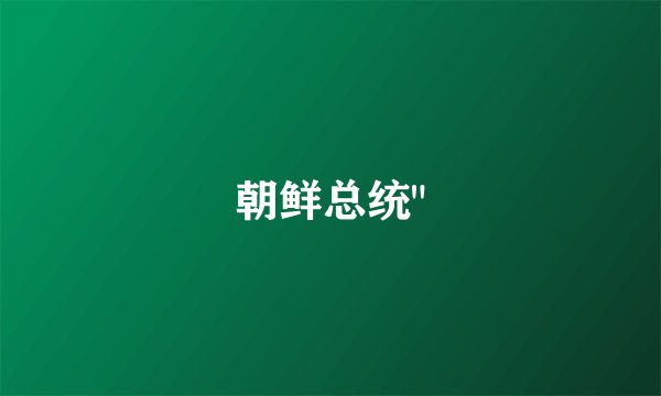 朝鲜总统