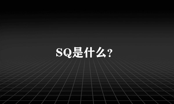 SQ是什么？