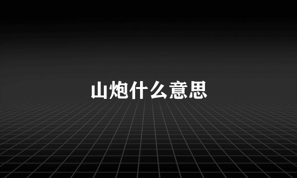 山炮什么意思