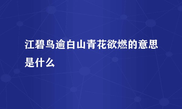 江碧鸟逾白山青花欲燃的意思是什么