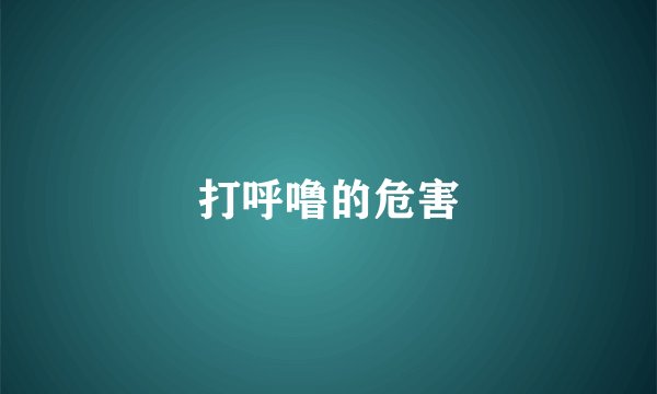 打呼噜的危害