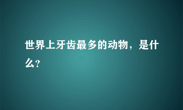 世界上牙齿最多的动物，是什么？