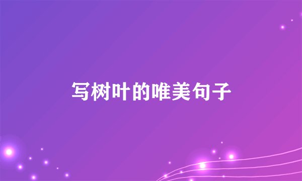 写树叶的唯美句子