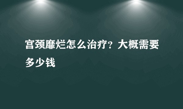 宫颈靡烂怎么治疗？大概需要多少钱