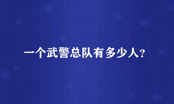 一个武警总队有多少人？