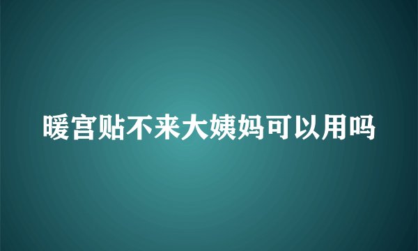 暖宫贴不来大姨妈可以用吗