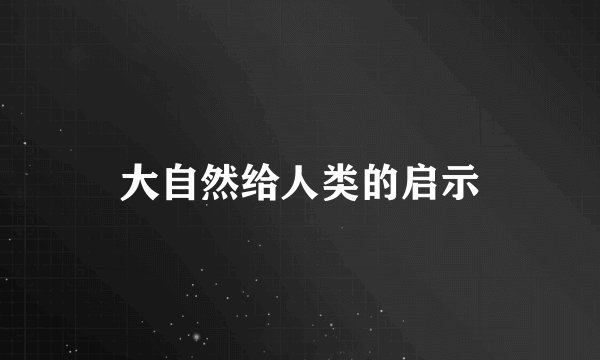 大自然给人类的启示